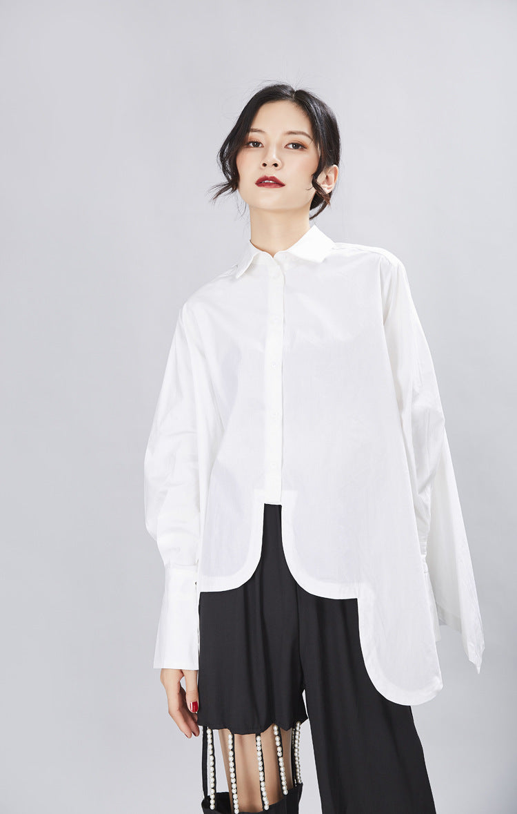 Spring Irregular Loose Long Sleeve Shirt