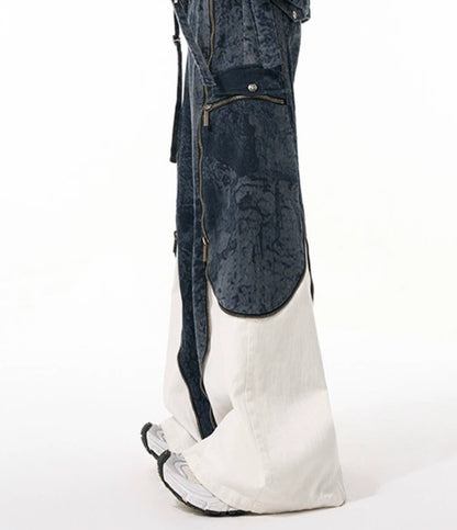 Zipper Structure Stitching Sense Machete Jeans