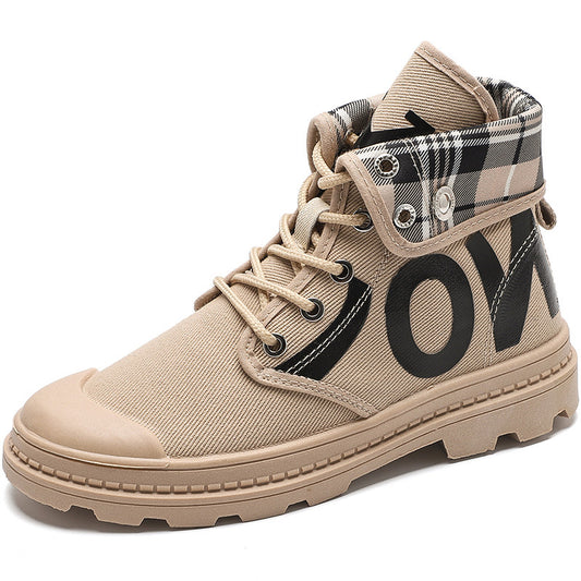 High-Top Canvas Short Boots