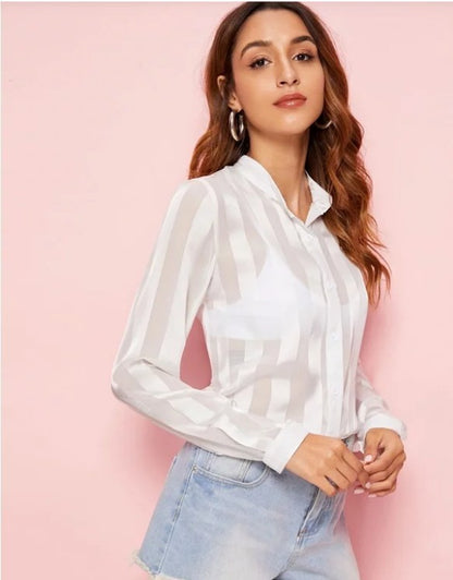 See-Through Striped Shirt