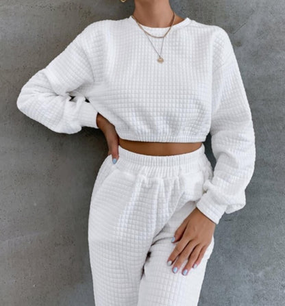 Casual White Joggers Set
