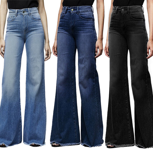 Slim-Fit Flared Denim Trousers