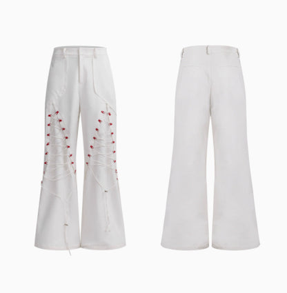 Rope Design Casual Pants & Coat Set