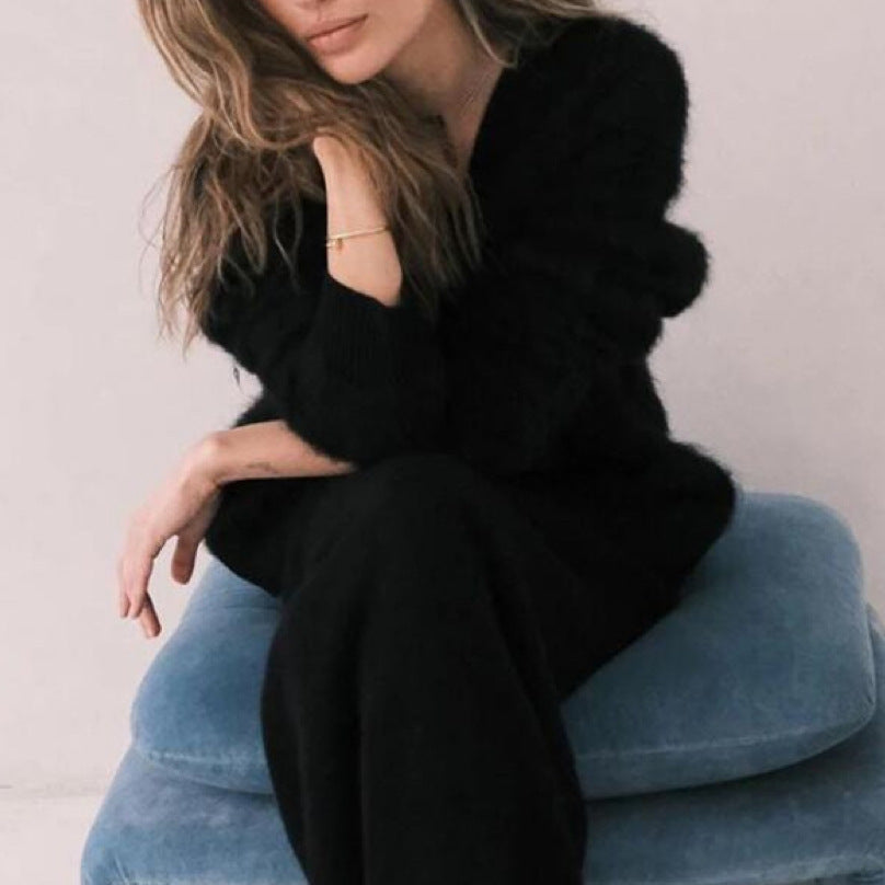 V-Neck Knitted Cardigan