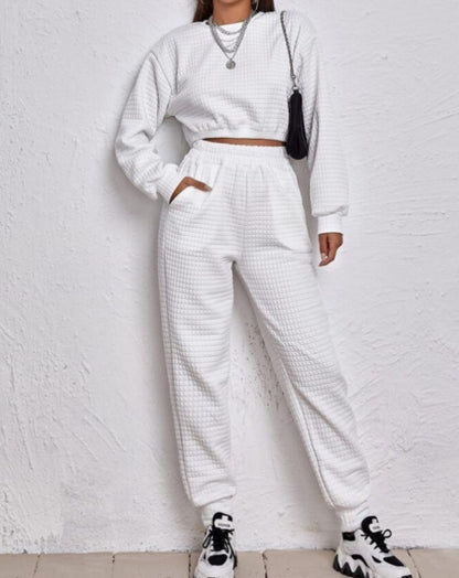 Casual White Joggers Set