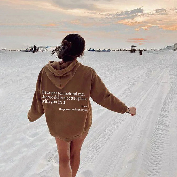 ‘Dear Person Behind Me’ Drawstring Hoodie