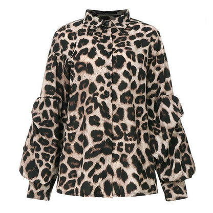 Leopard-Print Long-Sleeved Top