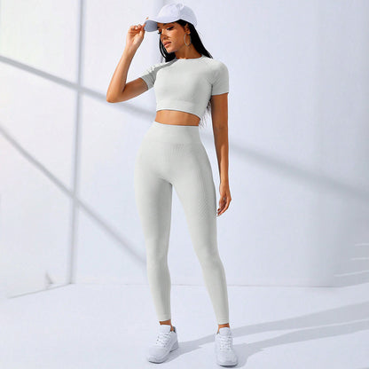 High-Waist Workout Leggings And Top Set