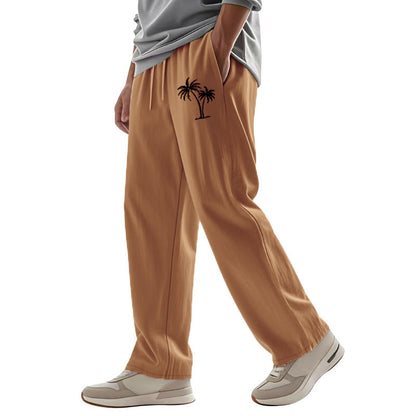 Casual Hawaiian Beach Coconut Print Trousers