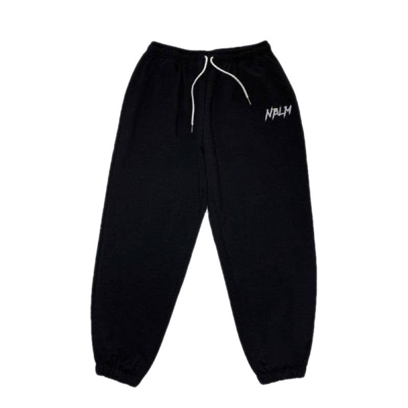 Black Drawstring Printing Sweatpants