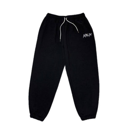 Black Drawstring Printing Sweatpants
