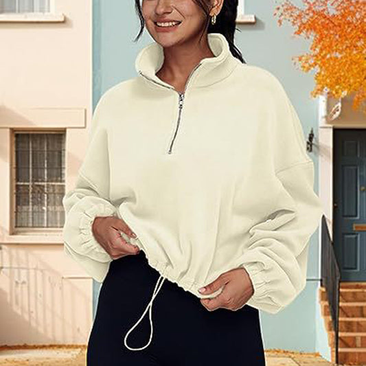 Half-Zipped Drawstring Pullover