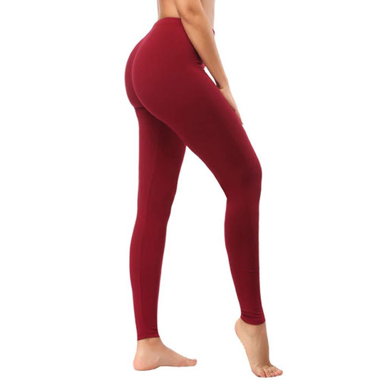 Cropped Low-Rise Burgundy Leggings