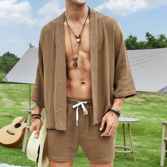 Casual Shirt & Shorts Two-Piece Suit