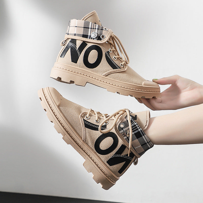 High-Top Canvas Short Boots