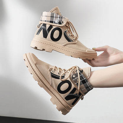 High-Top Canvas Short Boots