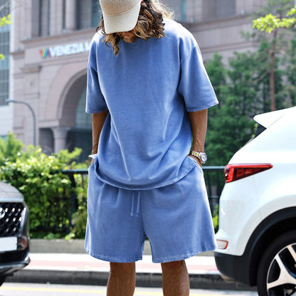 2pcs Loose Sports Round Neck Short-Sleeved T-Shirt