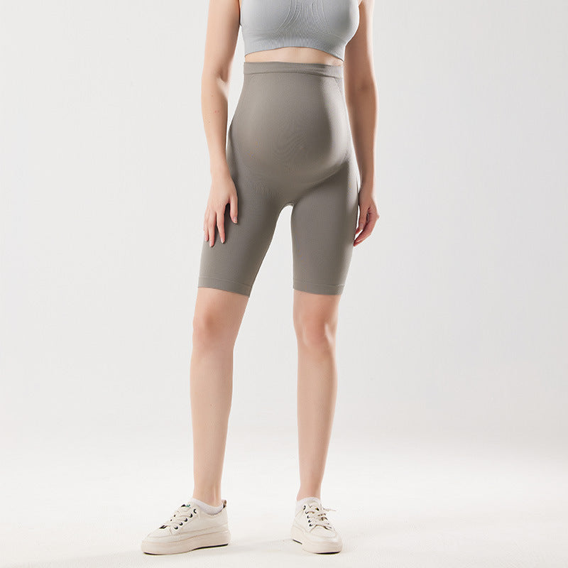 Pregnant Nude High Elastic Belly Support Maternity Pants