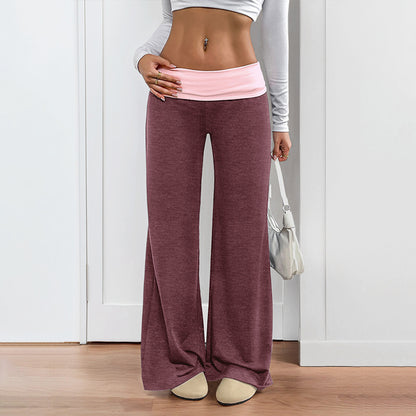 Low Waist Casual Wide-Leg Pants