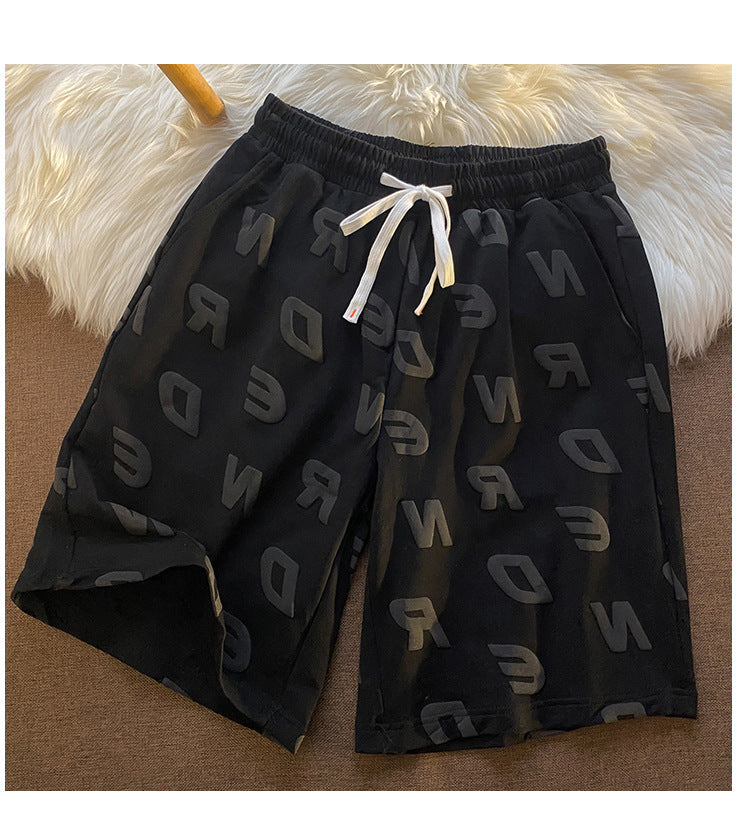 Sports Casual Shorts With Full Letters