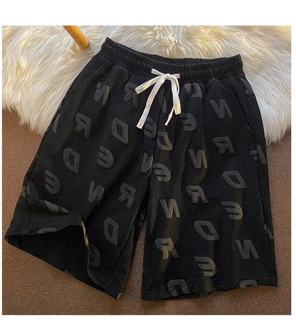 Sports Casual Shorts With Full Letters