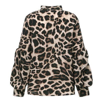 Leopard-Print Long-Sleeved Top