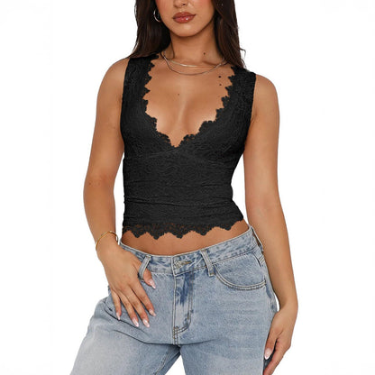 Lace Style Edge T-Shirt