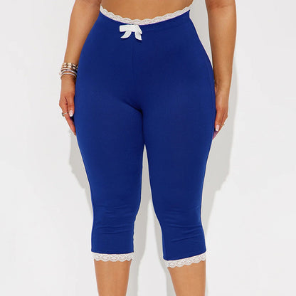 Leopard Print Cropped Tight Straight-Leg Pants