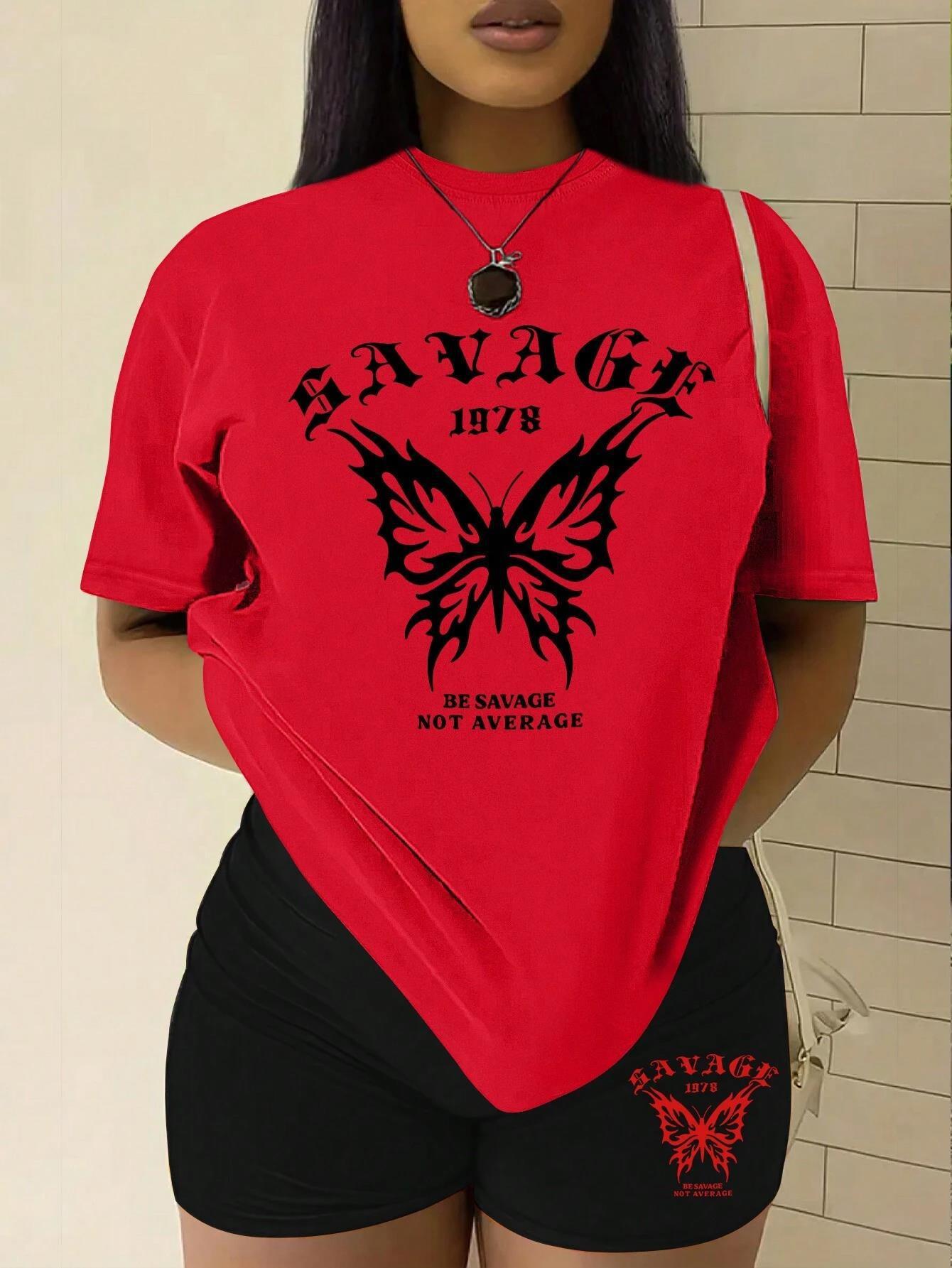 Savage Butterfly Graphic T-Shirts