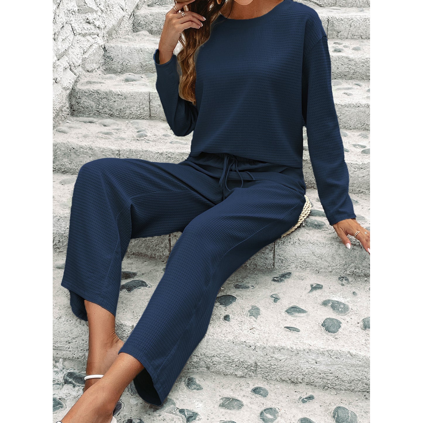 Long Sleeved Top & Fashion Pants Two-Piece Set