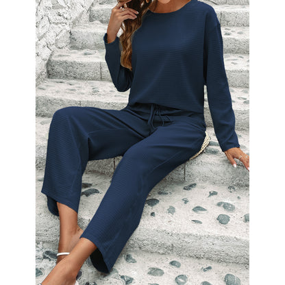 Long Sleeved Top & Fashion Pants Two-Piece Set