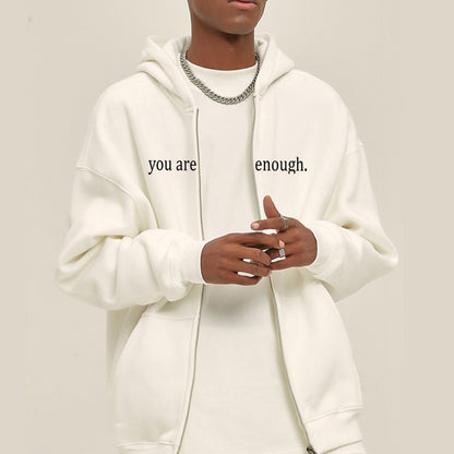 ‘You are enough’ Zip-up Hoodie