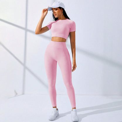 High-Waist Workout Leggings And Top Set
