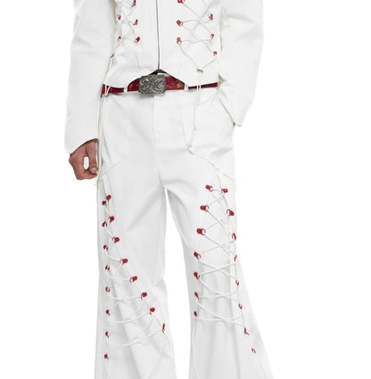 Rope Design Casual Pants & Coat Set