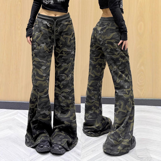 Camouflage Slim-Fit Mopping Pants
