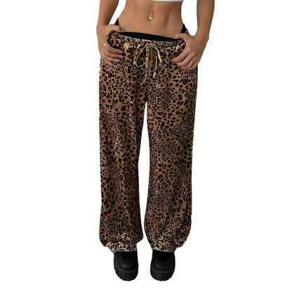 Drooping Leopard Print Pants