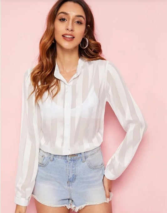 See-Through Striped Shirt