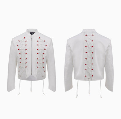 Rope Design Casual Pants & Coat Set
