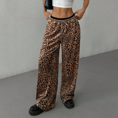 Drooping Leopard Print Pants