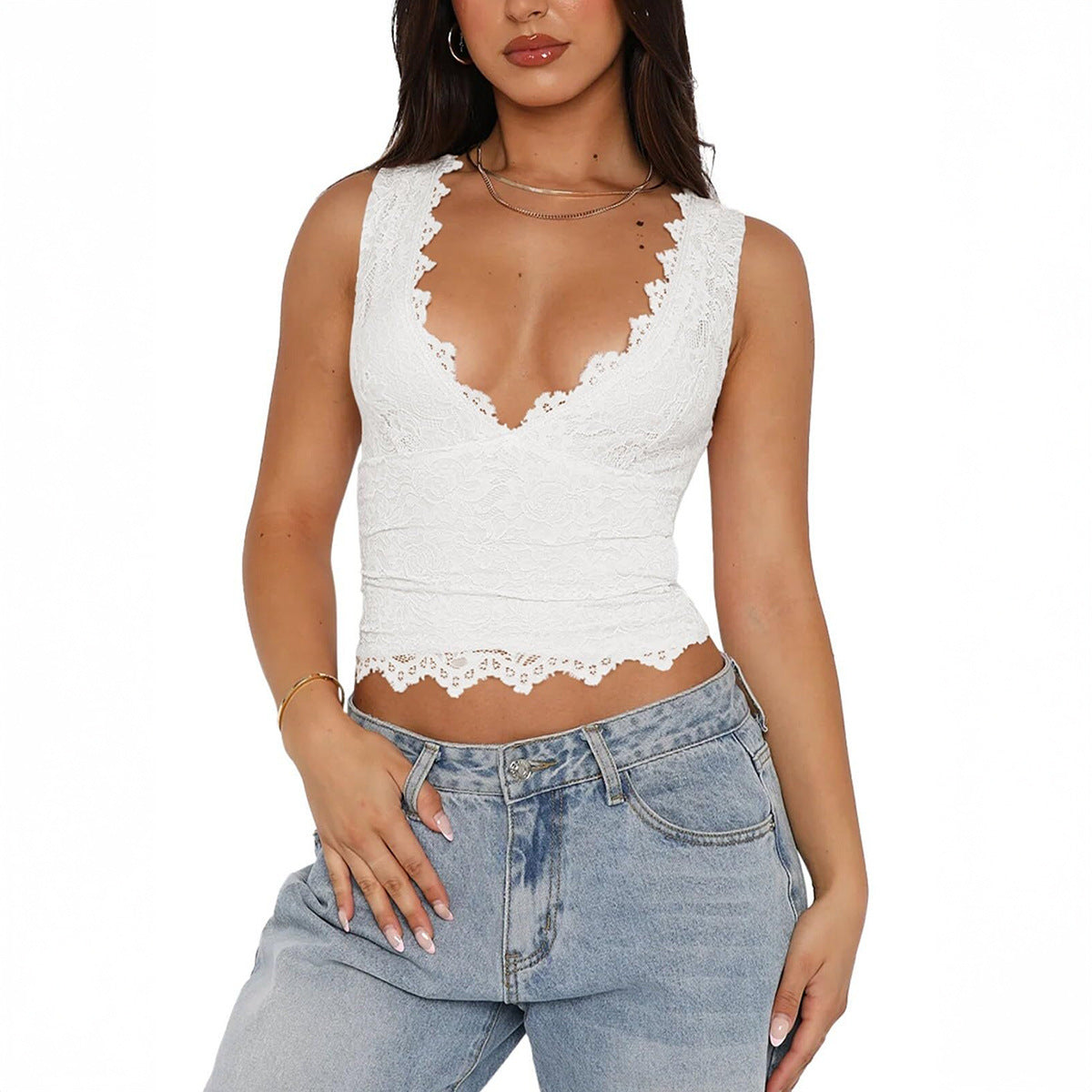 Lace Style Edge T-Shirt