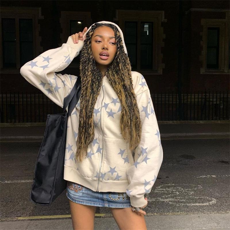 Stars Zip-Up Cardigan Jacket