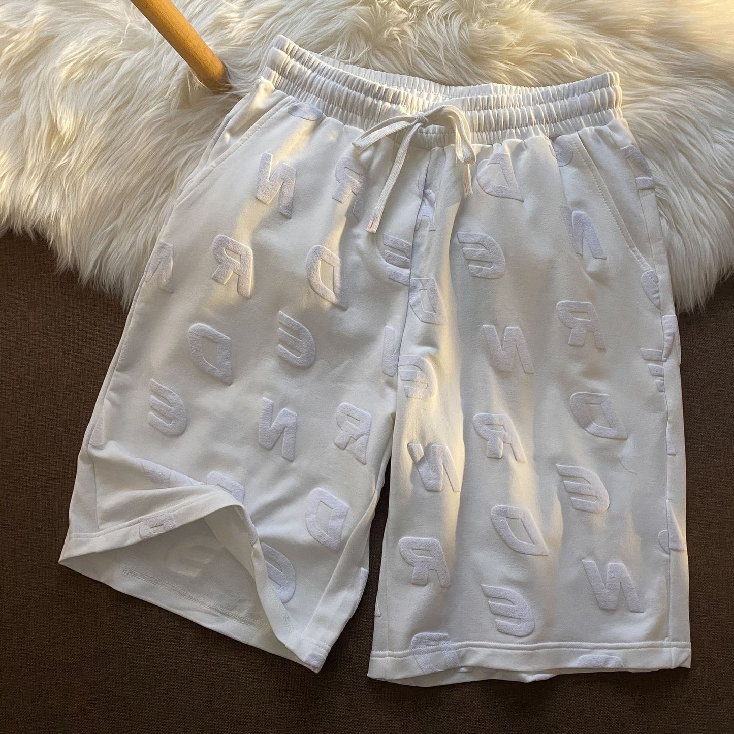 Sports Casual Shorts With Full Letters