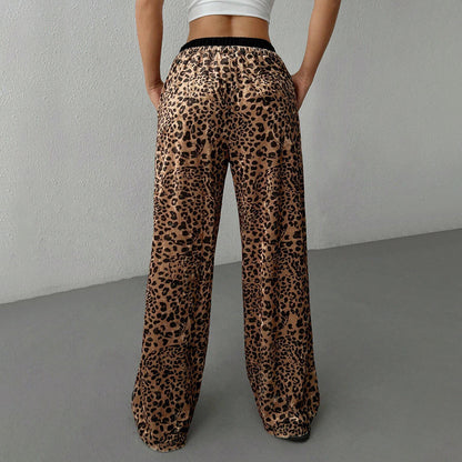 Drooping Leopard Print Pants