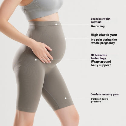 Pregnant Nude High Elastic Belly Support Maternity Pants