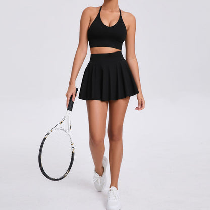 Casual Bra & Skirt Breathable Tennis Two-Piece Set