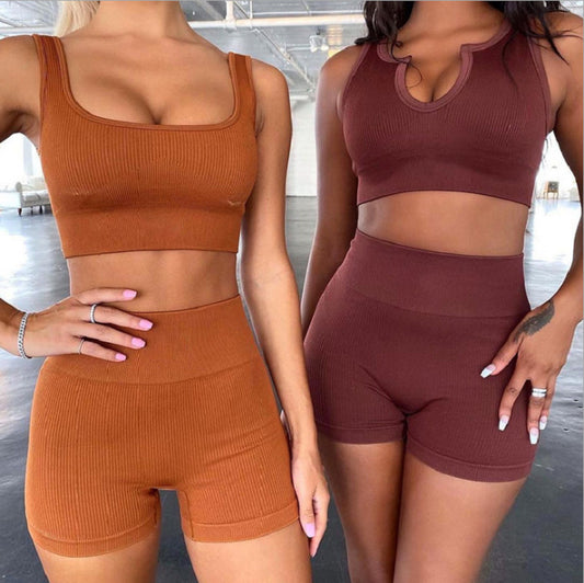 Knitted High Waist Yoga Suit