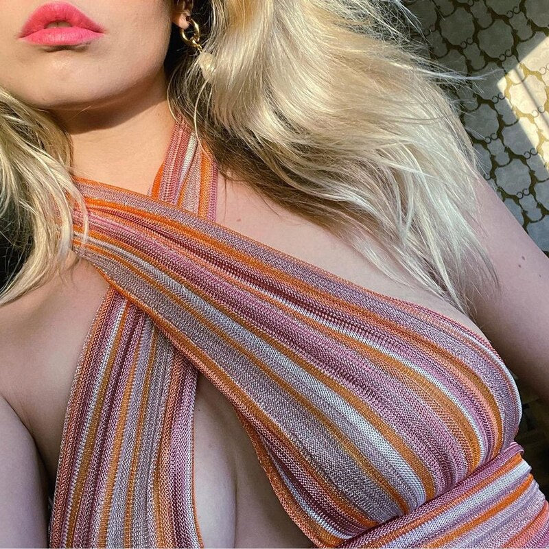 Lizakosht Sexy Cross Halter Top
