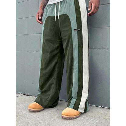 Men's Contrast Colour Letter Patch Smart Trousers
