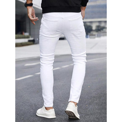 Men's Cuffed Straight Slim-Fit Jeans