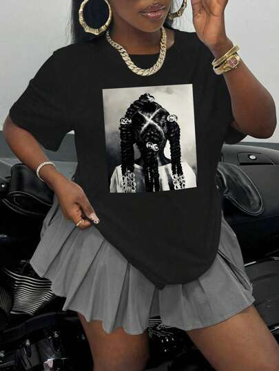 Loose Casual Print Short Sleeve Shirt